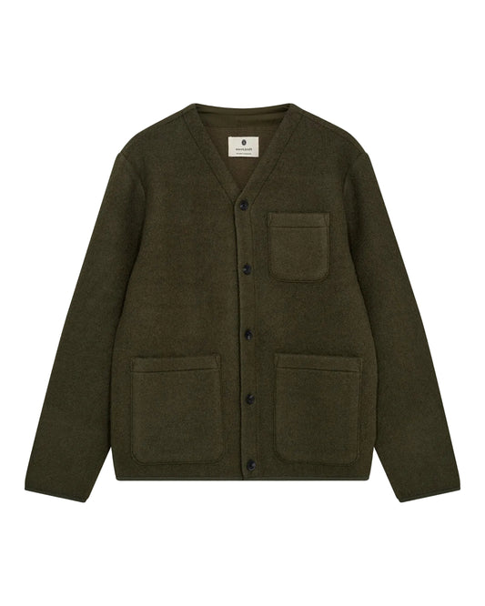 SIGURD BOILED WOOL OVERSHIRT, Forest night - Anerkjendt