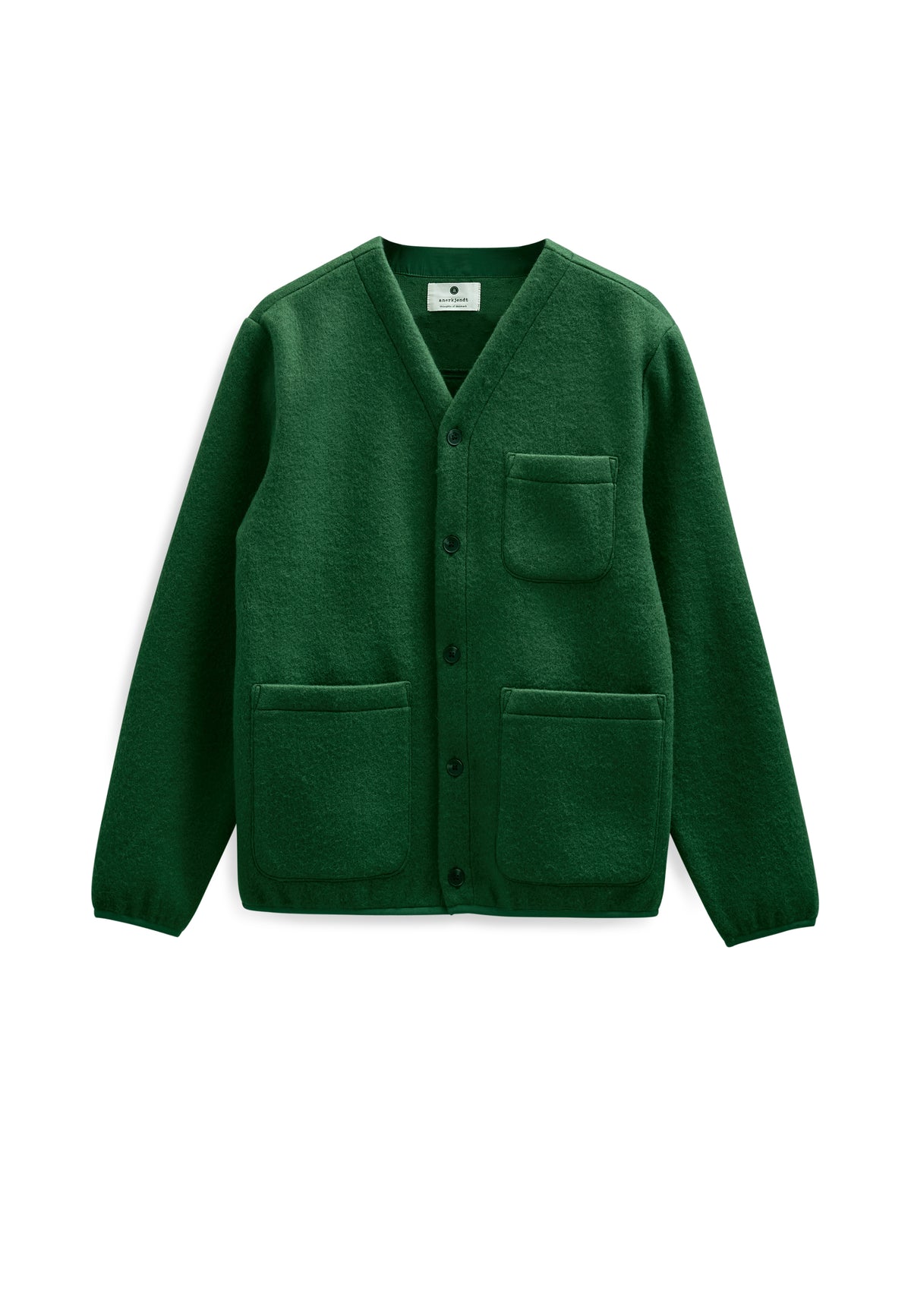SIGURD BOILED WOOL OVERSHIRT, Hunter Green - Anerkjendt