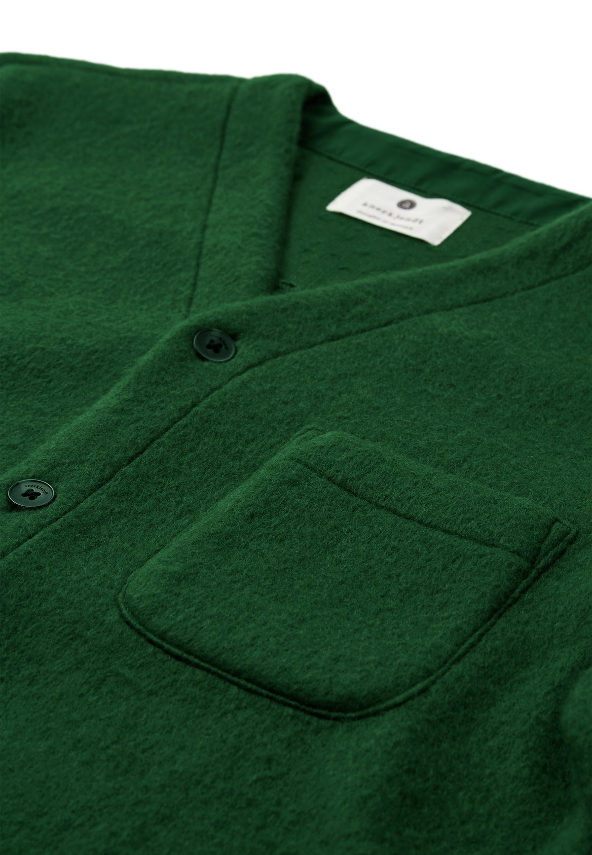 SIGURD BOILED WOOL OVERSHIRT, Hunter Green - Anerkjendt