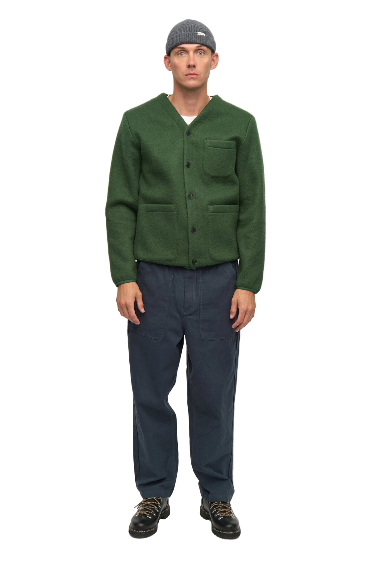 SIGURD BOILED WOOL OVERSHIRT, Hunter Green - Anerkjendt