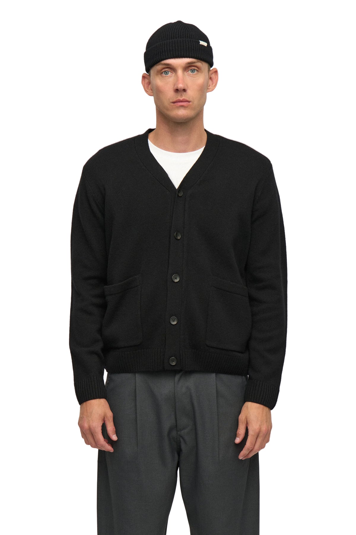 SINUS MERINO CARDIGAN, Caviar - Anerkjendt