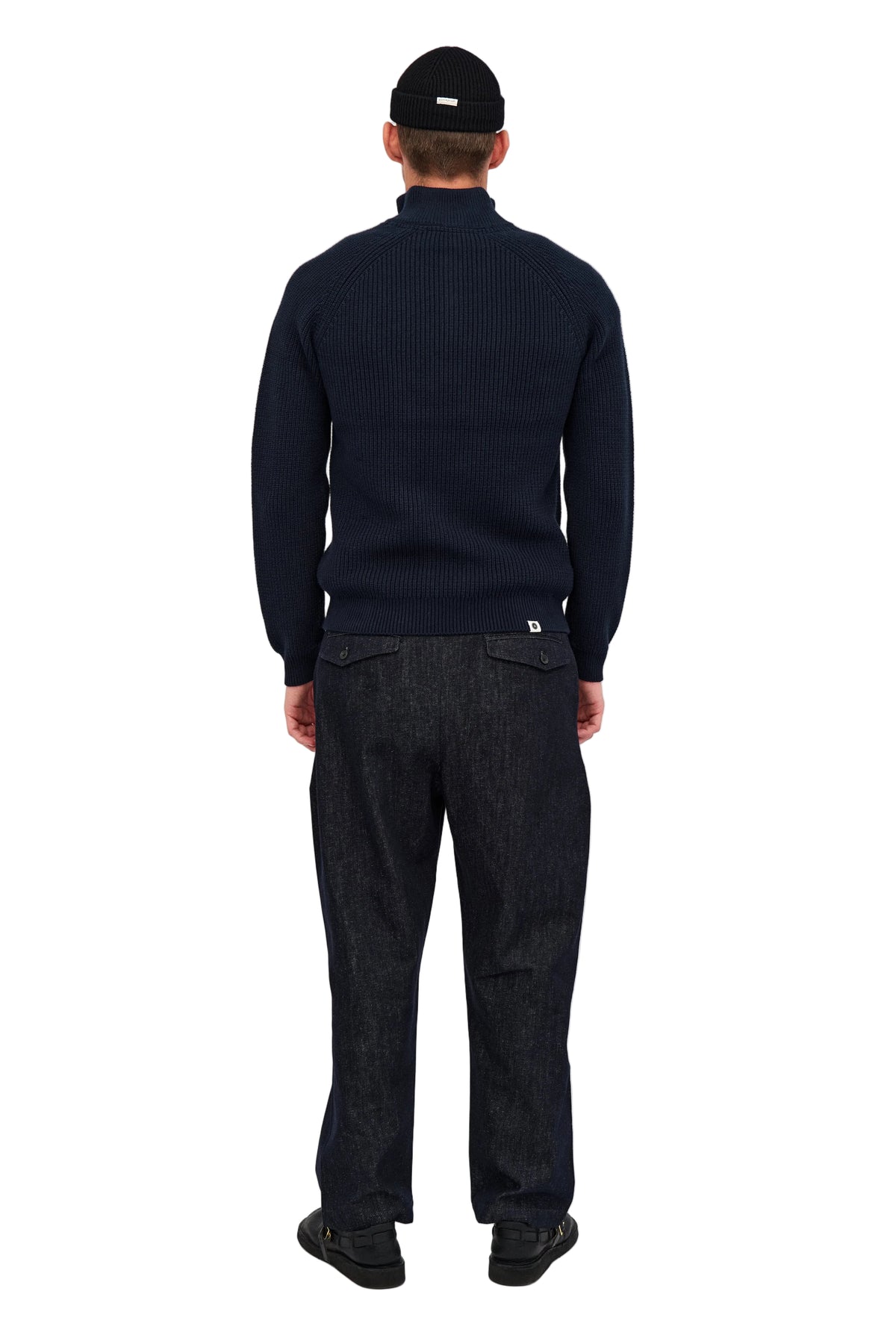 SUNE PATENT HALF ZIP KNIT, Sky Captain - Anerkjendt