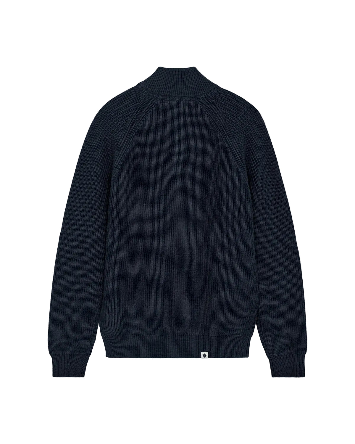 SUNE PATENT HALF ZIP KNIT, Sky Captain - Anerkjendt