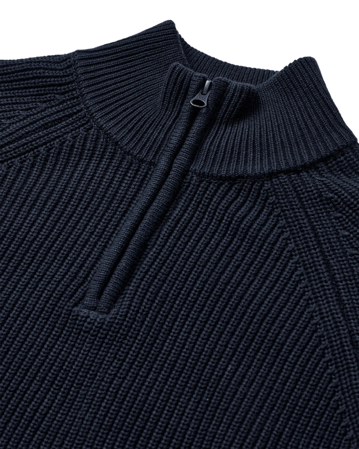 SUNE PATENT HALF ZIP KNIT, Sky Captain - Anerkjendt