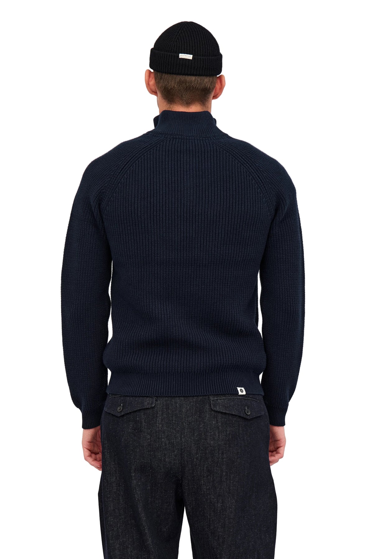 SUNE PATENT HALF ZIP KNIT, Sky Captain - Anerkjendt