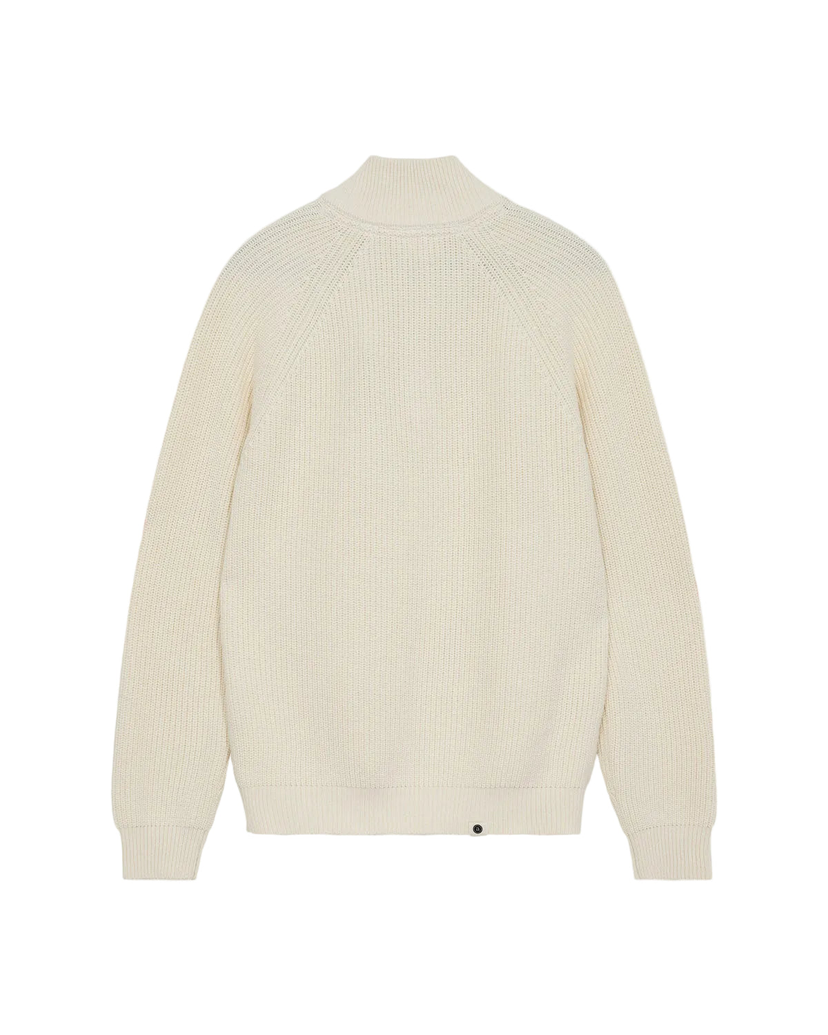 SUNE PATENT HALF ZIP KNIT, Tofu - Anerkjendt