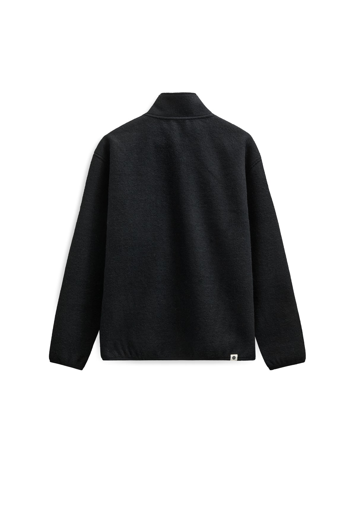 TONI HALF ZIP BOILED WOOL OS, Caviar - Anerkjendt