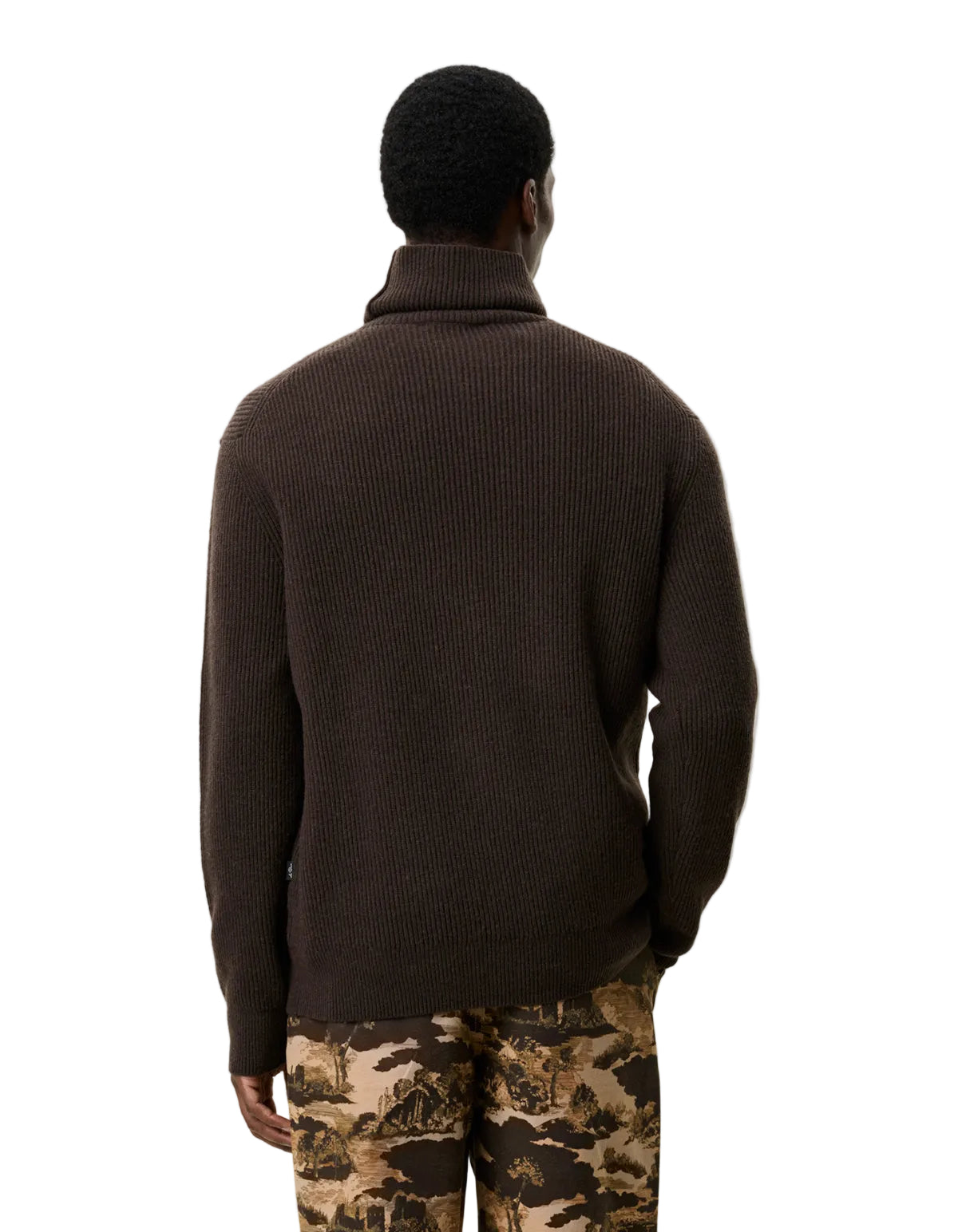 Wool Rib Rollneck Knit Delicioso Brown, vue 8