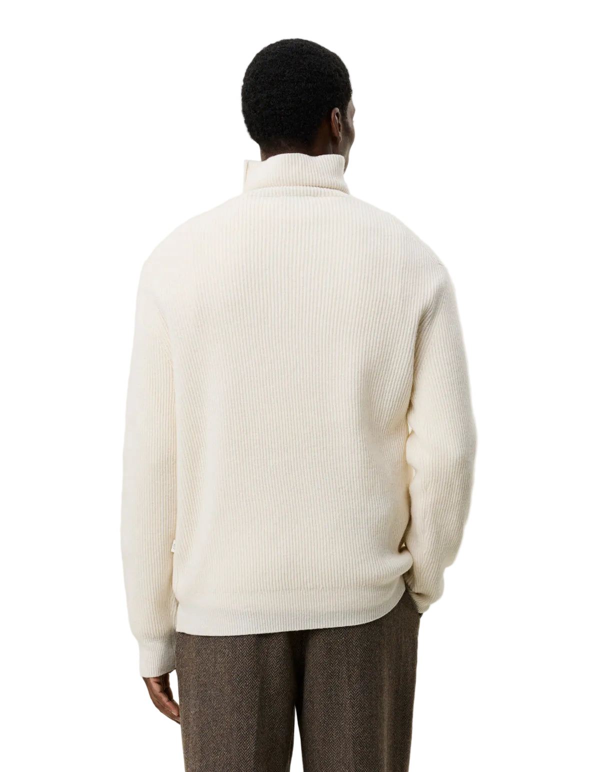 Wool Rib Rollneck Knit Ivory Melange, vue 4