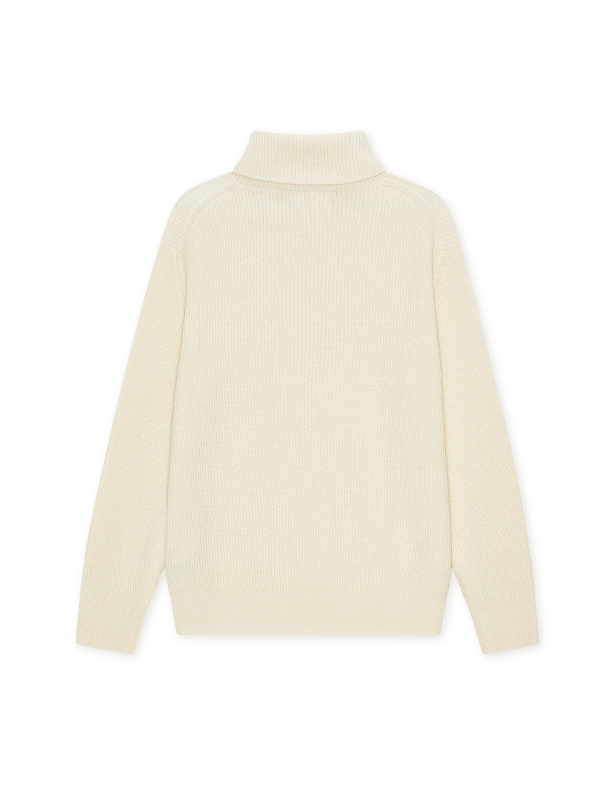 Wool Rib Rollneck Knit Ivory Melange, vue 1
