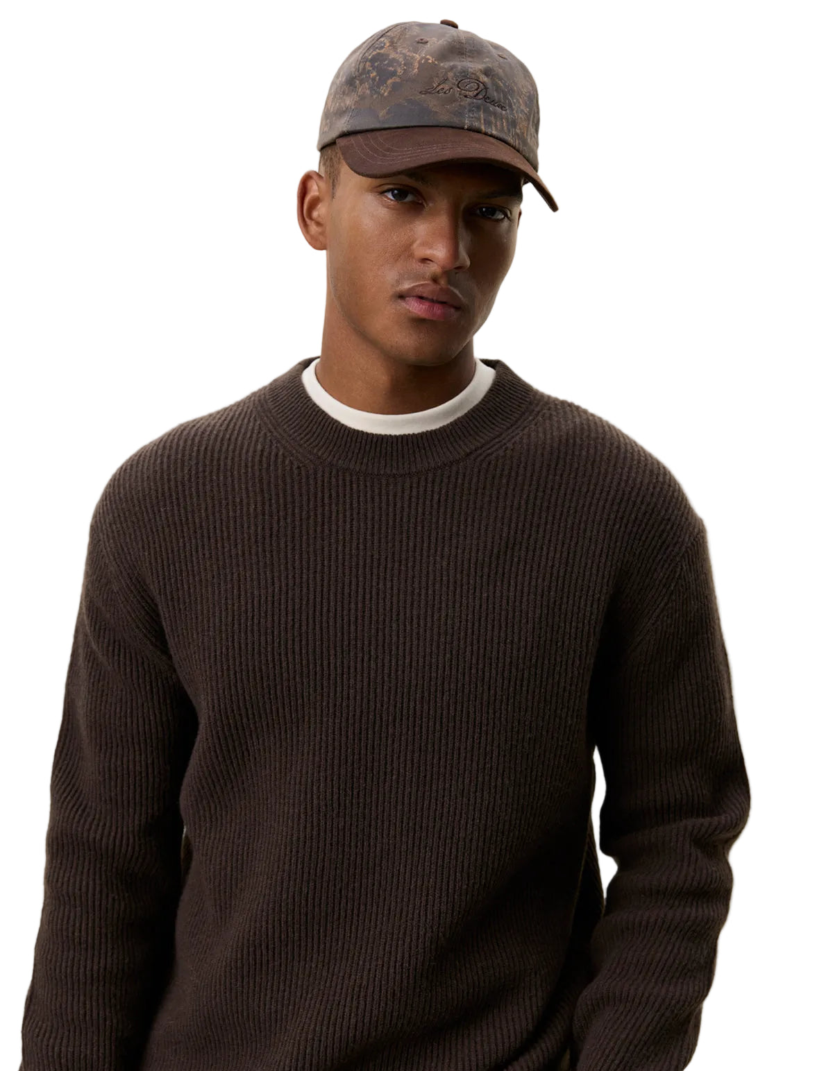 Wool Rib Roundneck Knit Delicioso Brown, vue 8
