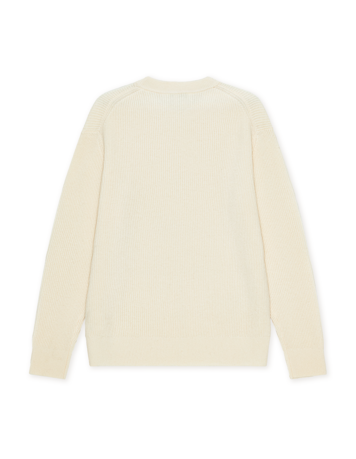 Wool Rib Roundneck Knit Ivory Melange, vue 2