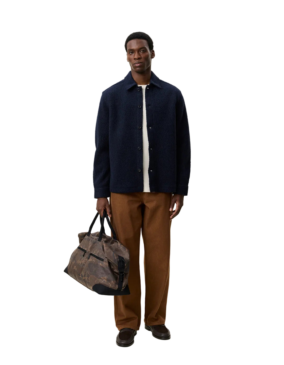 Wool Twill Overshirt Dark Navy Blue, vue 3
