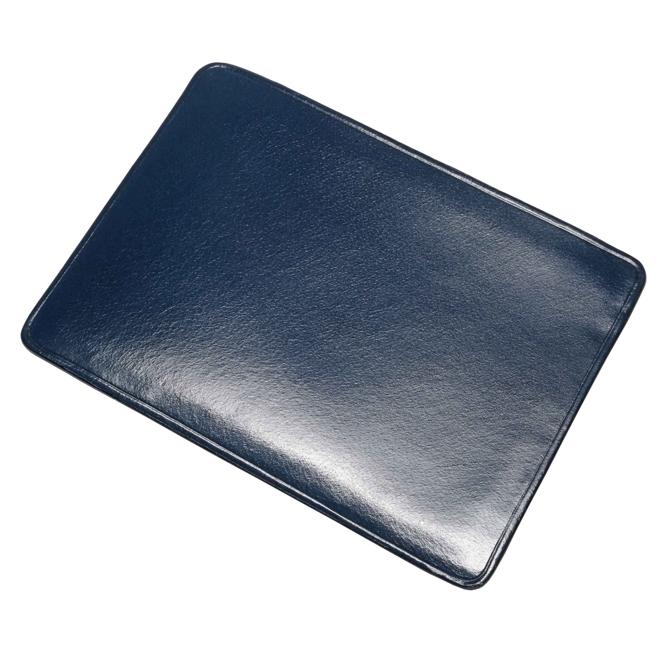 Card & Document Holder Coloured Leather Blue Il Bussetto