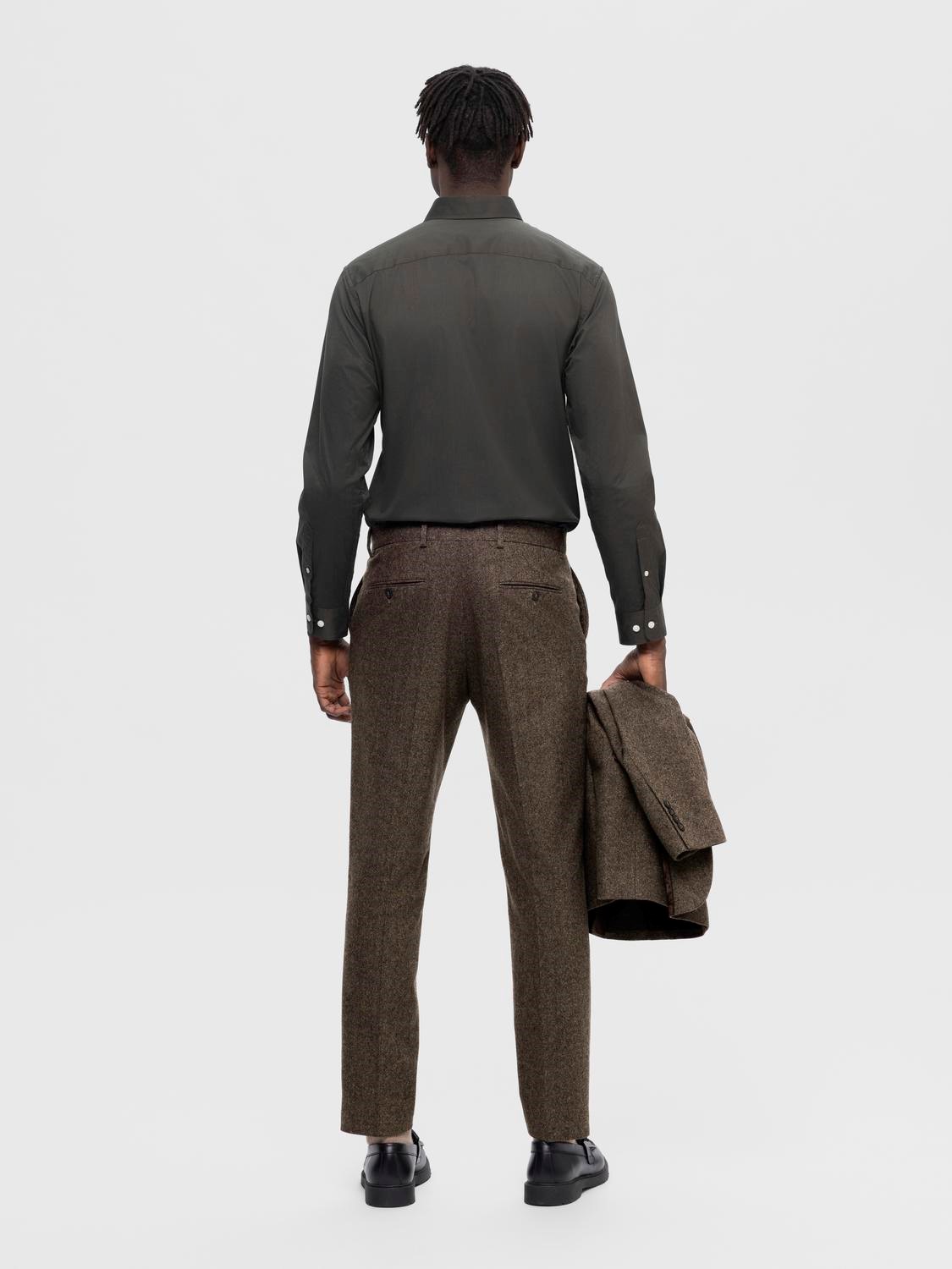 Slim Isac Brown Structure Trousers